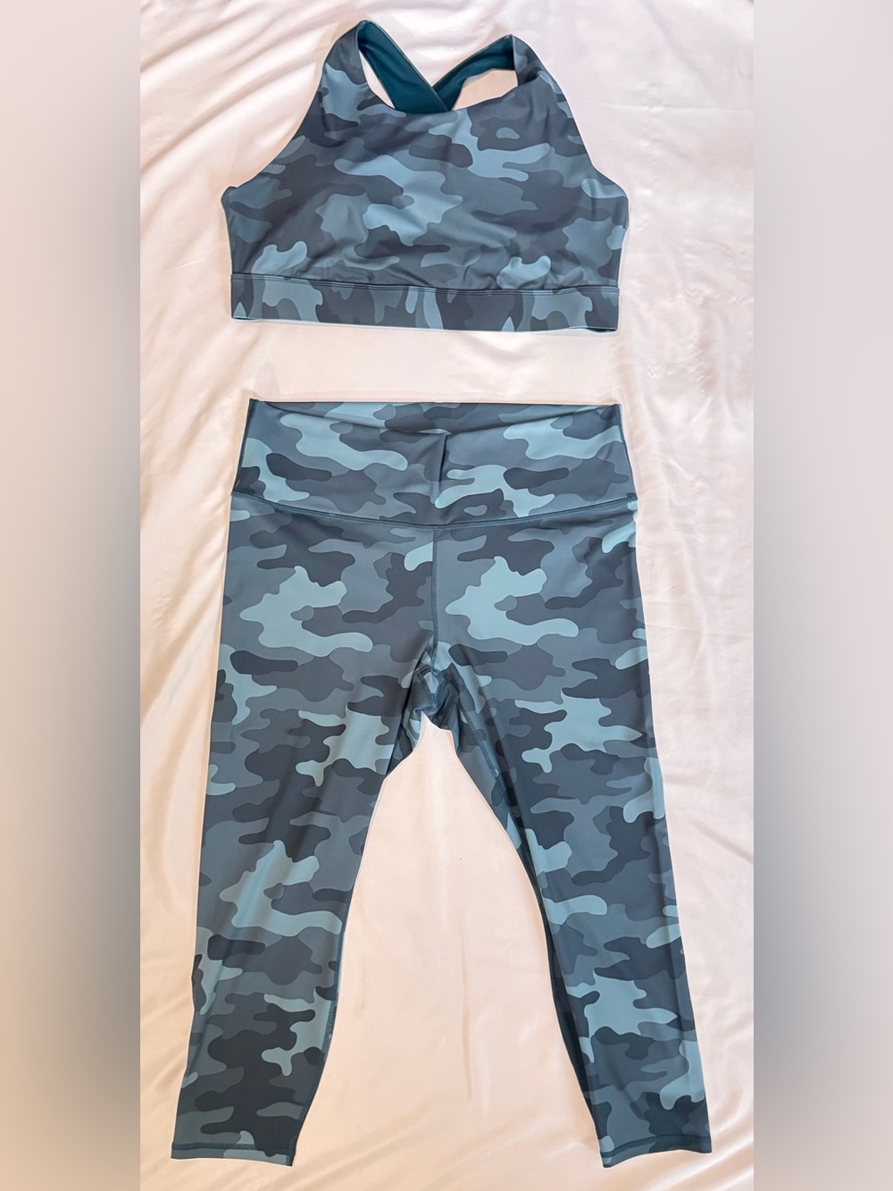 Fabletics Blue Camo Leggings Set